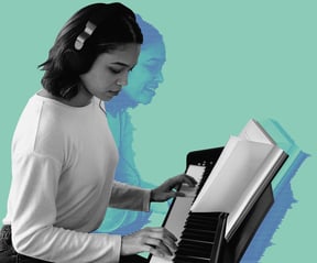 Woman playing a piano